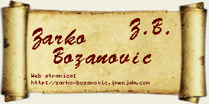 Žarko Božanović vizit kartica